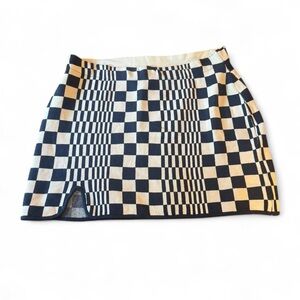 Urban Outfitters Navy and white  Checkered Mini Skirt